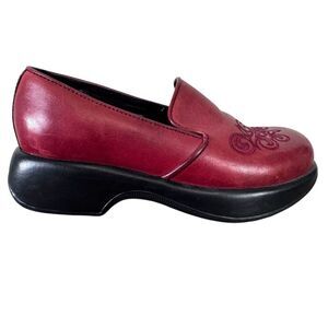 Dansko Red and Black Mules